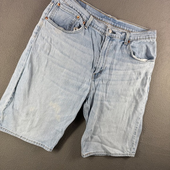 Levis 569 Loose Straight Denim Shorts Men 34 Light Wash Summer Casual Skate - Picture 10 of 10